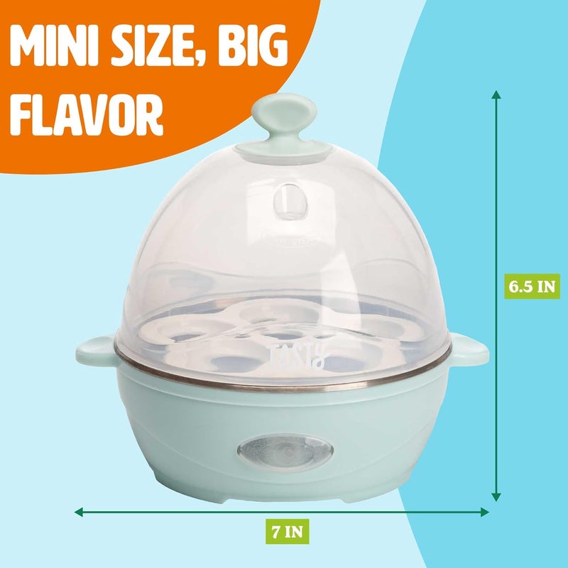 Tasty Mini Rapid Egg Cooker, 5-Egg Capacity for Perfect Hard Boiled Eggs or Omelets, Auto Shut Off, Aqua - Image 4